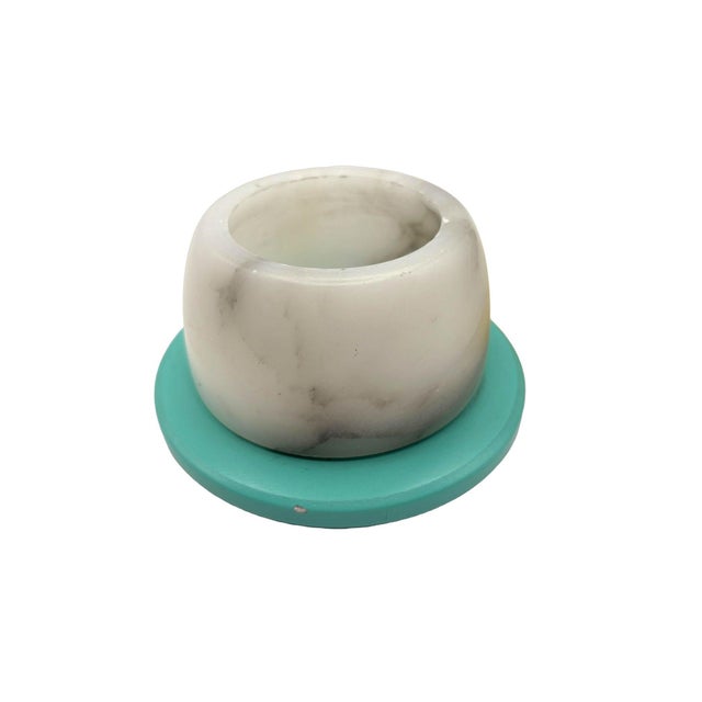 Mid 20th Century Multicolored Alabaster Candlestick Holder, Pair For Sale - Image 4 of 10