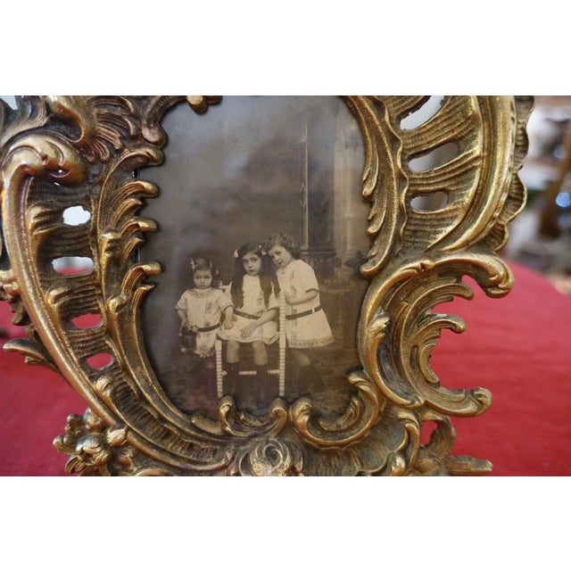 Baroque Antique Baroque Gilt Bronze Photo Frames, Set of 2 For Sale - Image 3 of 9