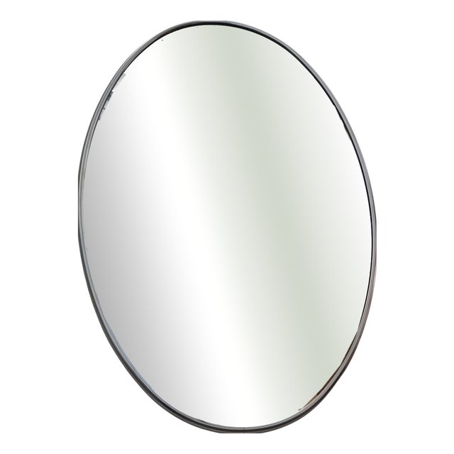 Large Vintage Oval Mirror, Italy, 1970s For Sale