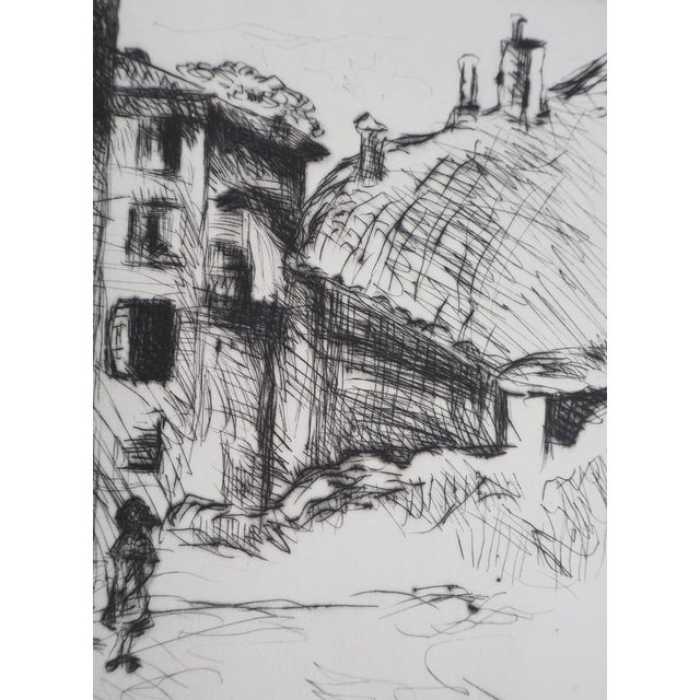 Lucien Mainssieux, Voiron, Old Quarter, Original Signed Etching, 1949 For Sale - Image 6 of 7