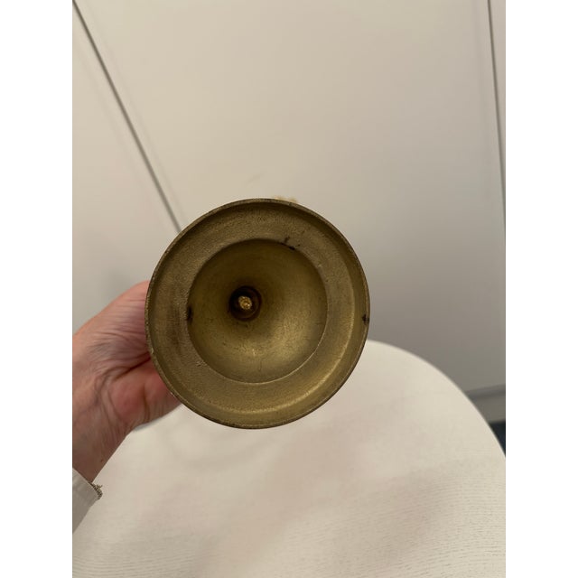 1990s Vintage Brass Hammered Menorah For Sale - Image 5 of 5