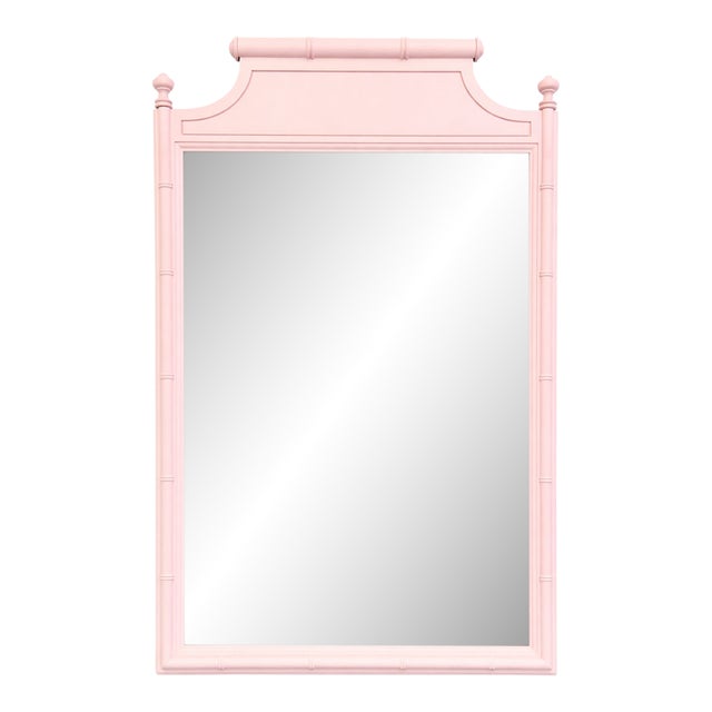 Henry Link Pagoda Mirror in Giorgia Pink Lacquer – Satin Finish, 41” H For Sale