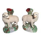 Antique Ram and Ewe Staffordshire Spills - a Pair For Sale