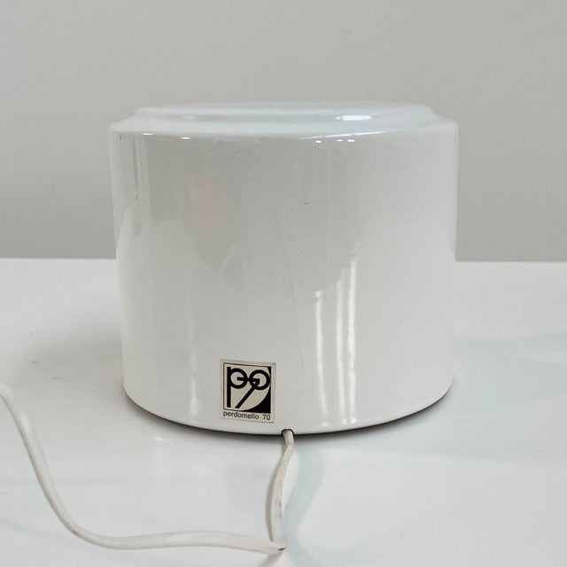 1970s White Stacking Ceramic Table Lamp from Perdomello, Italy, 1970s For Sale - Image 5 of 9