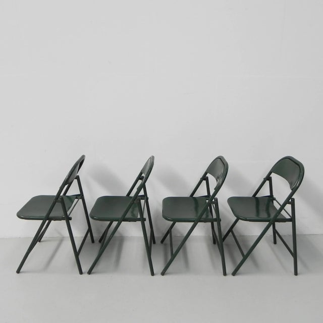 Industrial Steel Du-Al Folding Chairs from Dare Inglis, Set of 4 For Sale - Image 16 of 18