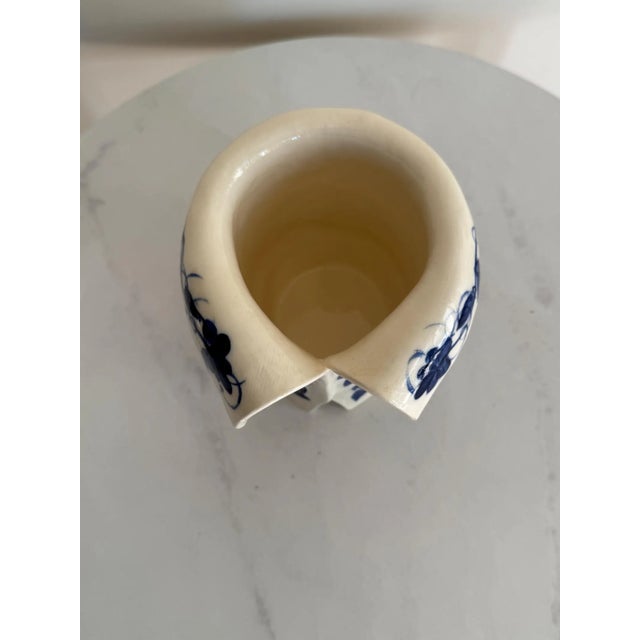 Ceramic Signed Studio Pottery Figural Jacket Vase – Blue & White Floral Ceramic Sculpture – Artisan Vessel For Sale - Image 7 of 10