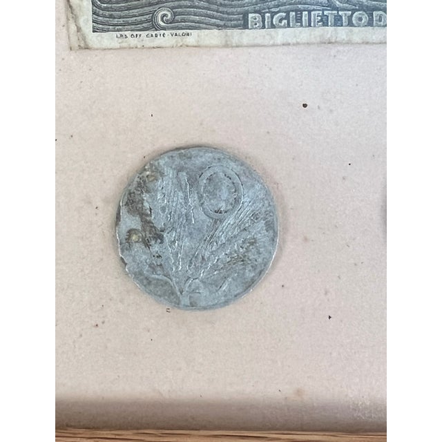 Italian Vintage Framed Italian Currency Memorabilia For Sale - Image 3 of 10