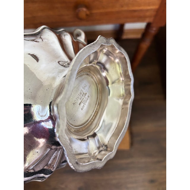Silver Vintage R. Wallace Silver Pedestal Cachepot Bowl - Emerson Hotel 0721 For Sale - Image 8 of 8