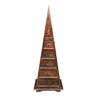 Figural Carved Wood Pyramid Chest of Drawers/ Dresser For Sale