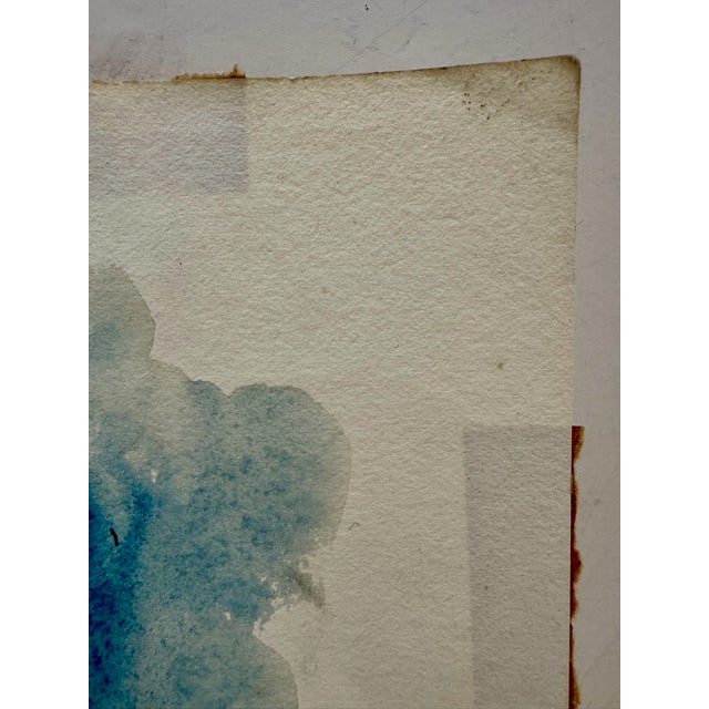 Henry Emil Salloch Original Watercolor on Paper Castle Ruins With Cow, 1966. For Sale - Image 4 of 7