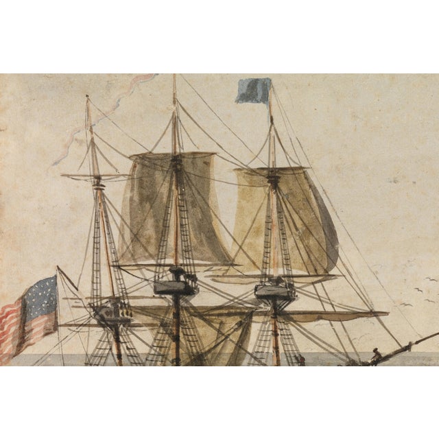 Antique Maritime Ship Study, Newfoundland Coast Scene, Coastal Nautical Art Print, 36" × 24" For Sale - Image 4 of 8