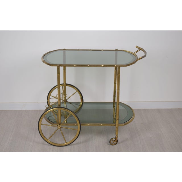 Brass and Glass Trolley, Italy, 1970s For Sale - Image 11 of 17