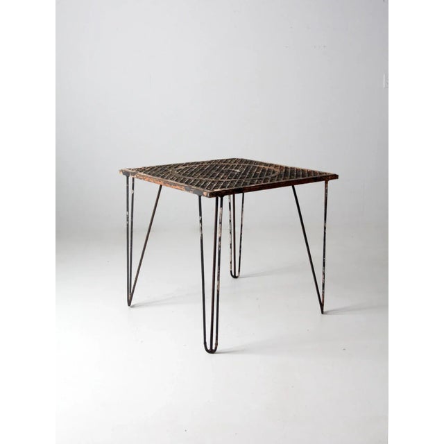 Mid 20th Century Mid-Century Hairpin Leg Iron Patio Table For Sale - Image 5 of 12