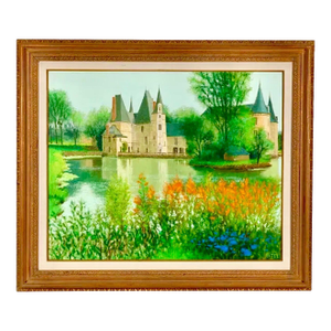 Jacques Eitel, Large French Oil Painting Chateau Jacques Eitel