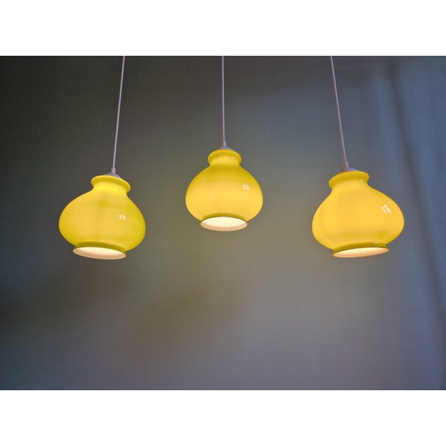 Vintage Pendant Light in Green Opaline, 1960s For Sale - Image 7 of 17