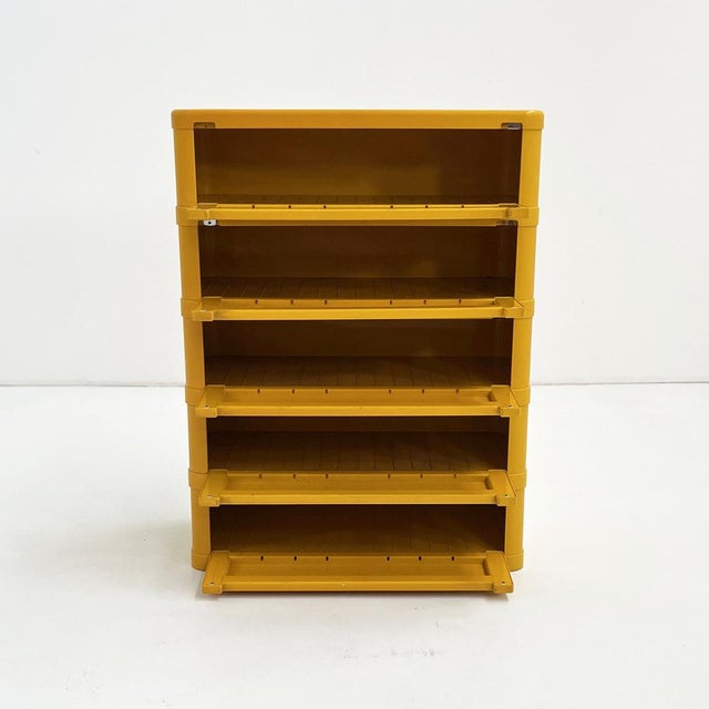 Red Model 4964 Chest of Drawers by Olaf von Bohr for Kartell, 1970s, in Good conditions. Designed 1970 to 1979 This piece...