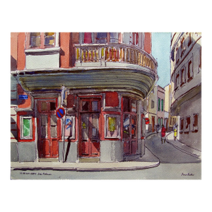 1980 Paul Parker Las Palmas Spain Cityscape Watercolor Painting