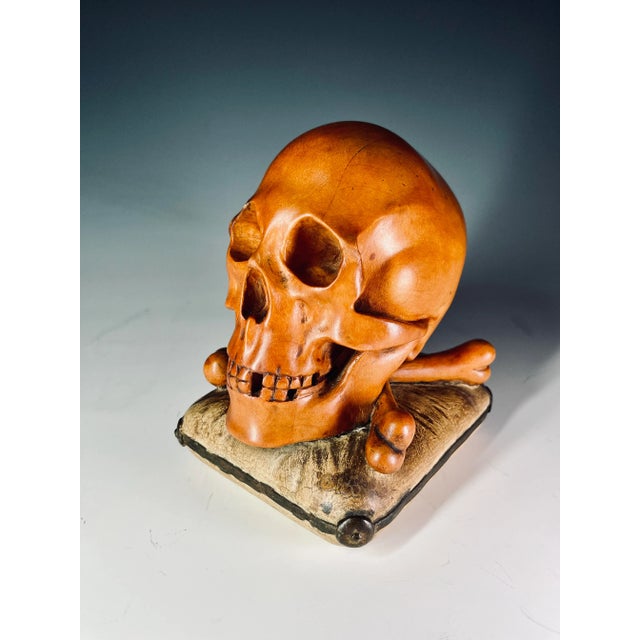 "Memento Mori", wooden sculpture of a skull. Great works workmanship.