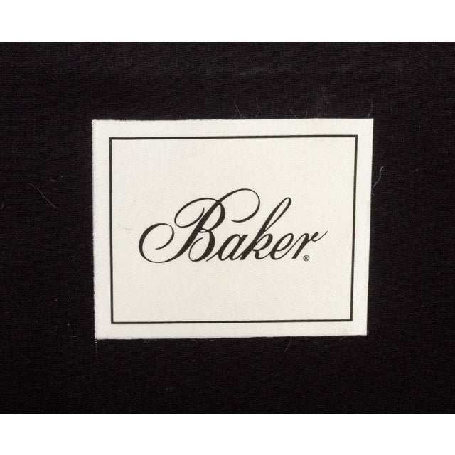 Baker Upholstered Wingback Armchair and Ottoman For Sale - Image 14 of 14