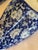 Pair of Blue and White Glazed Ceramic Floral Wall Pockets For Sale - Image 4 of 10