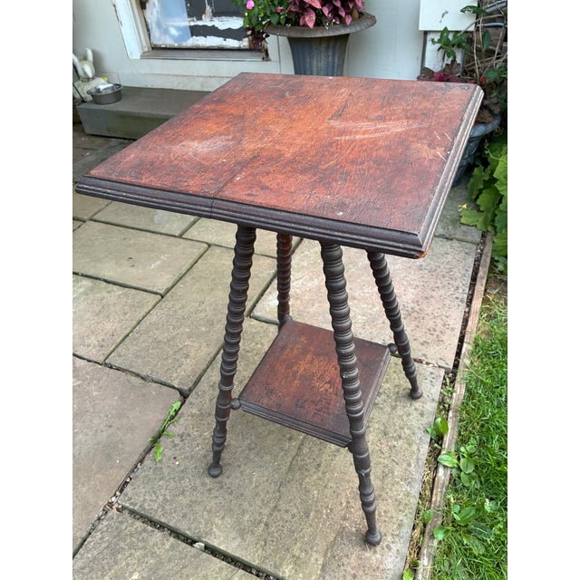 Antique Victorian Wooden Side Table For Sale - Image 4 of 5