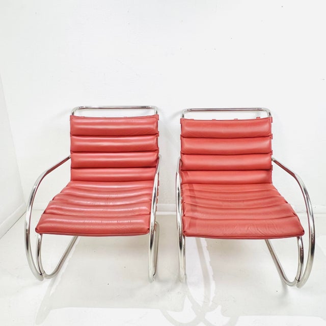 Knoll Pair of 1990s Mr Lounge Armchairs by Mies Van Der Rohe for Knoll For Sale - Image 4 of 11