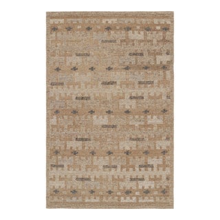 Rug & Kilim’s Scandinavian Style Rug in Beige-Brown Geometric Patterns - 12x15 For Sale