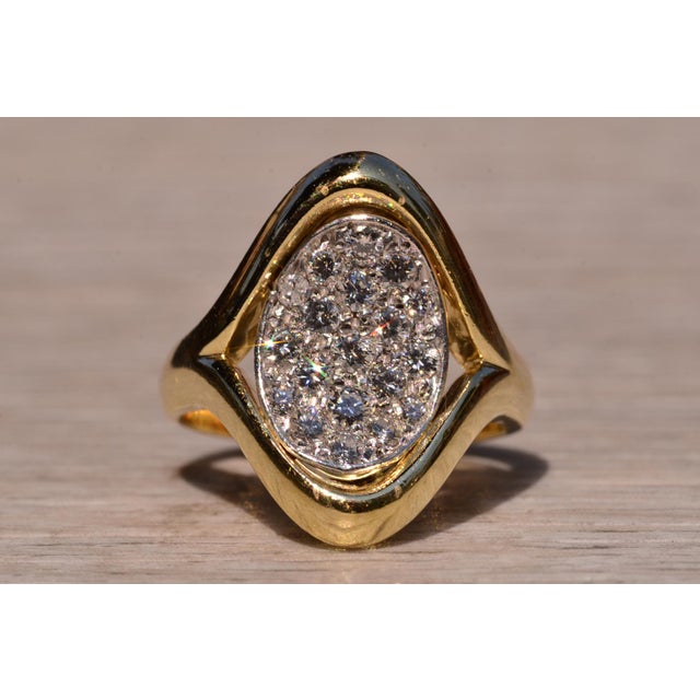 The Tyler Road: Mid Century Modern Two Tone Diamond Ring For Sale - Image 9 of 11