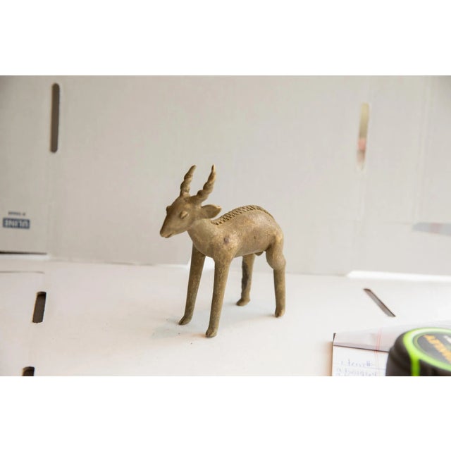 African Vintage African Antelope Sculpture For Sale - Image 3 of 8