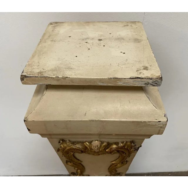 Cream Decorative French Pedestal Table For Sale - Image 8 of 10