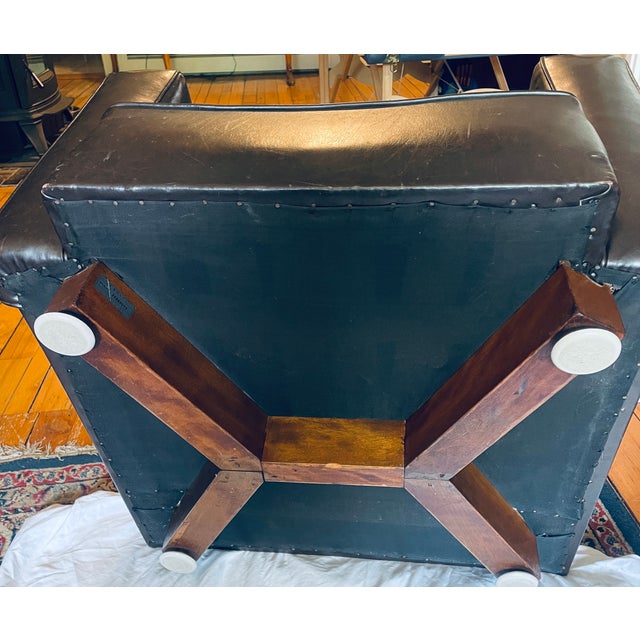 Black Rare Pair of Vintage Mid-Century Imperial Hotel Tokyo Executive Club Chairs - Provenance Tagged For Sale - Image 8 of 9