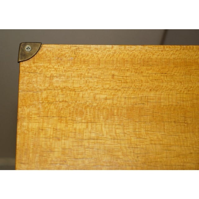 Vintage Military Campaign Bedside Tables with Drawers in Light Oak, Set of 2 For Sale - Image 11 of 18