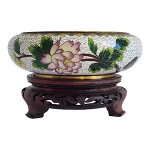 Vintage Cloisonne Bowl on Stand