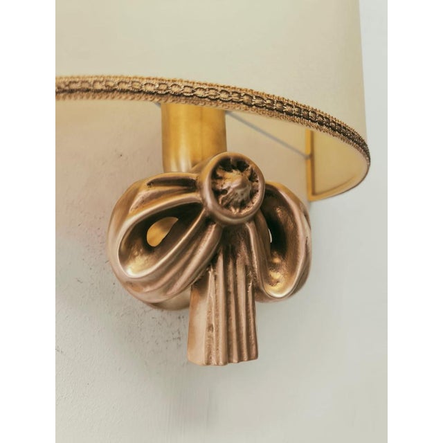 Vintage Cast Bow with Parchment Fan, 1950s For Sale - Image 10 of 11
