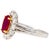 2.09 Carat Oval-Cut No Heat Ruby & Diamond Platinum Halo Setting Cocktail Ring Size 6 For Sale In Miami - Image 6 of 8
