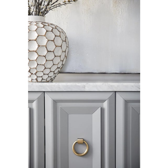 Azure Carrera Media Sideboard, Dove Grey & Brushed Gold For Sale - Image 9 of 13