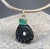 Modern Black Onyx Shell Pendant With Emerald, Diamond & 14k Gold For Sale - Image 3 of 6