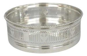 Antique Gorham English Edwardian Silver Plated "Urns" Large 9" Bar Wine Coaster