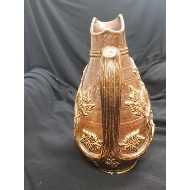 Mid 20th Century Majolica Style Clay Pitcher For Sale - Image 5 of 7