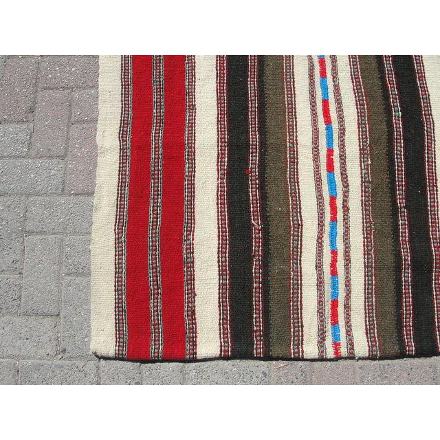 Vintage Turkish Handmade Wool Kilim Area Rug For Sale - Image 5 of 10