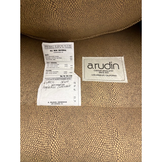 1990s Pair of A. Rudin Model 615 Chairs in Neutral Designer Upholstery For Sale - Image 14 of 18