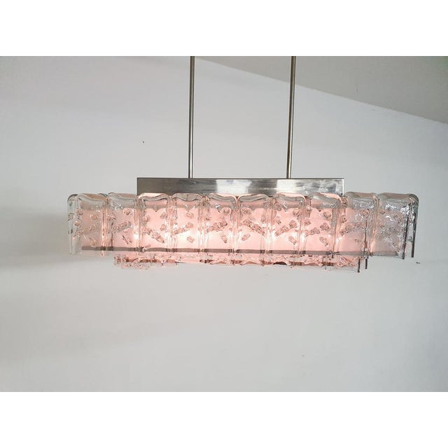 Silver Glass Hanging Light attributed to Doria, Germany, 1960s For Sale - Image 8 of 18