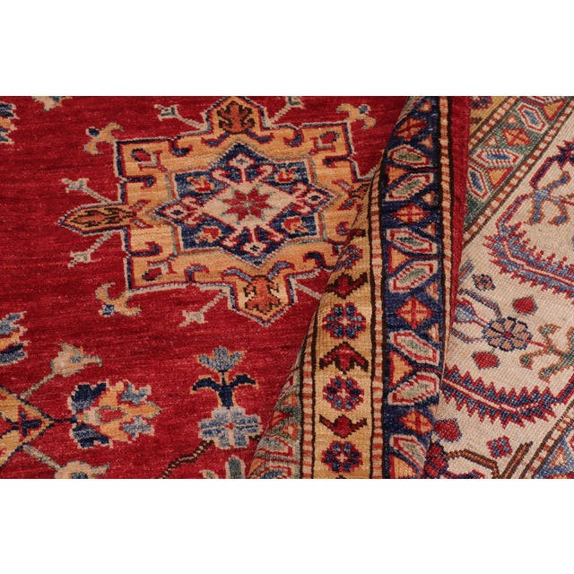 Beige Southwestern Super Kazak Red/Beige Wool Rug - 8'5'' X 10'3'' For Sale - Image 8 of 10