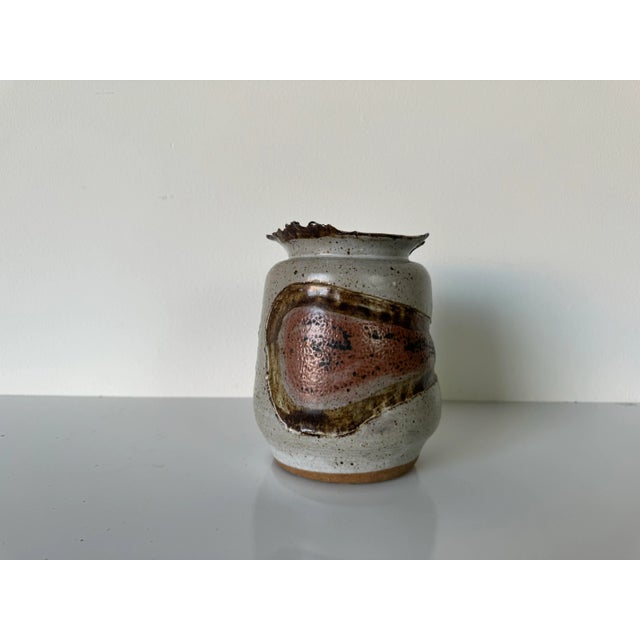 Mid-Century Organic Brutalist Art Studio Pottery Vase For Sale - Image 10 of 12