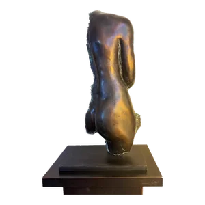 2015 "Loreli" Nude Abstract Figurative Charcoal Color, Bronze Sculpture by Gerald Siciliano