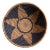 1990s Beautiful Round Hand-Made African Woven Basket Blue and Brown For Sale