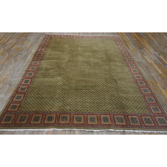 Splendid Green-Olive Background With Elegant Greek Key Pattern Contemporary Chinese Rug For Sale In New York - Image 6 of 12