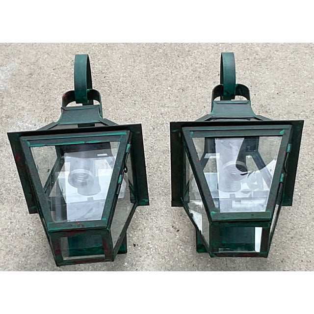 High-End Solid Copper Outdoor Lanterns Made in Usa For Sale - Image 4 of 15