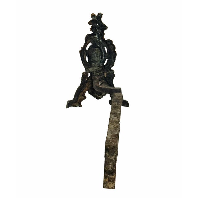 Metal Gilt Bronze Antique French Andirons - A Pair For Sale - Image 7 of 9