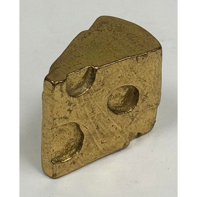 Brass Vintage Brass Cheese Wedge Paper Weight For Sale - Image 8 of 9